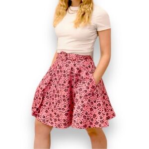 Dash Of Pep Belted Brain Rose Skirt Pink L